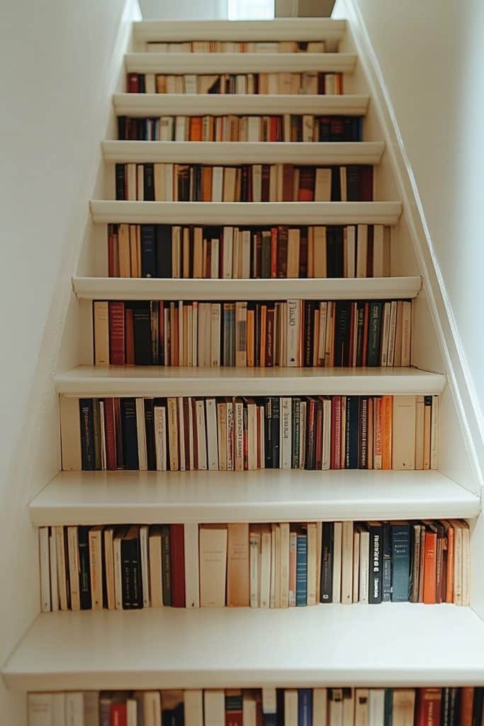 Multi-Level Bookshelf Stairs