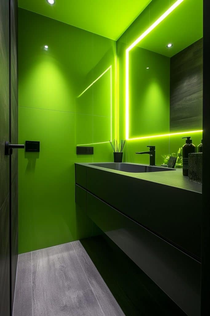 Neon Green Nook Bathroom