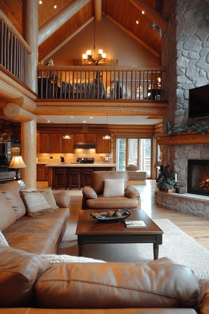 Open Concept Log Home Designs