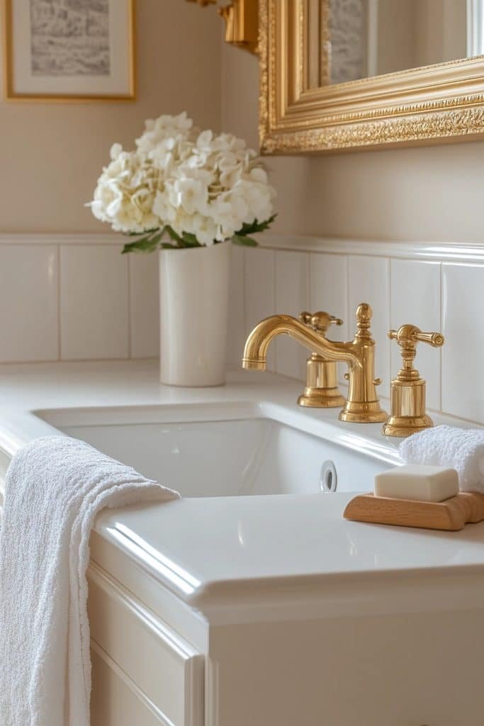Opulent Gold Accents Bathroom