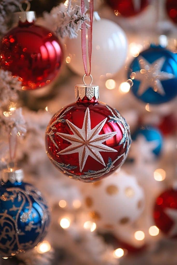 Patriotic Red, White, and Blue Ornaments