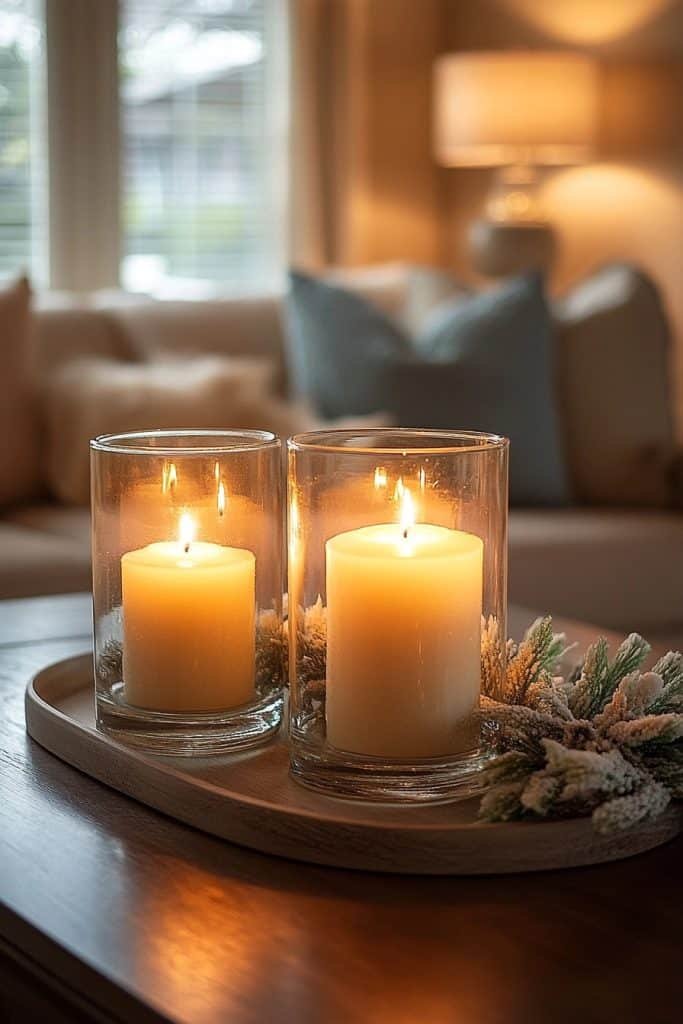 Pillar Candles in Glass