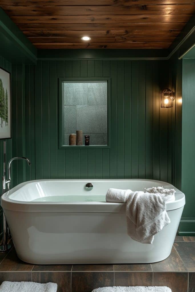 Pine Green Privacy Bathroom