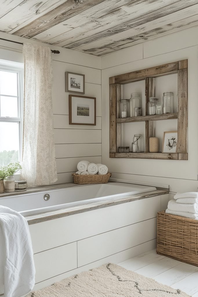 29 Small Bathroom With Tub And Shower Combo Farmhouse Ideas for a Timeless and Cozy Look 16 Provincial Panache
