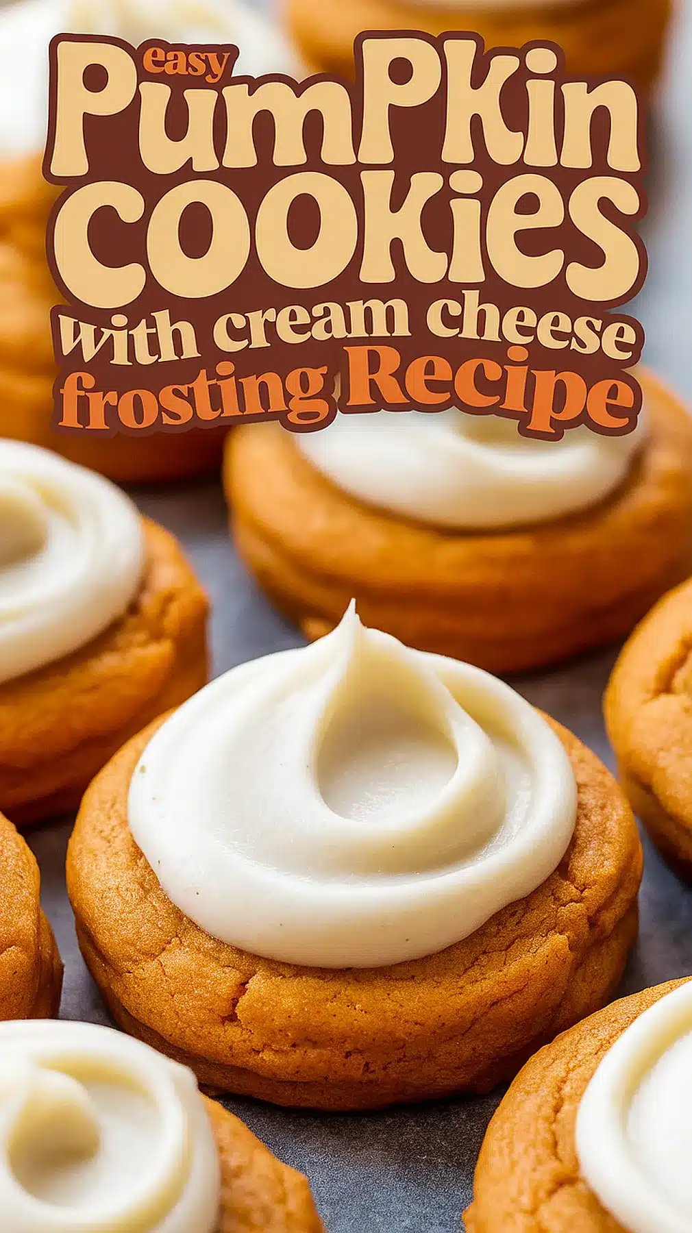 Pumpkin Cookies with Cream Cheese Frosting