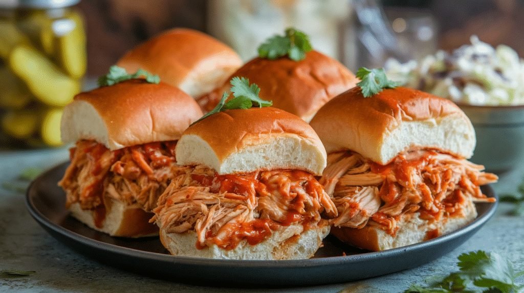 15-Minute BBQ Pulled Chicken Sliders