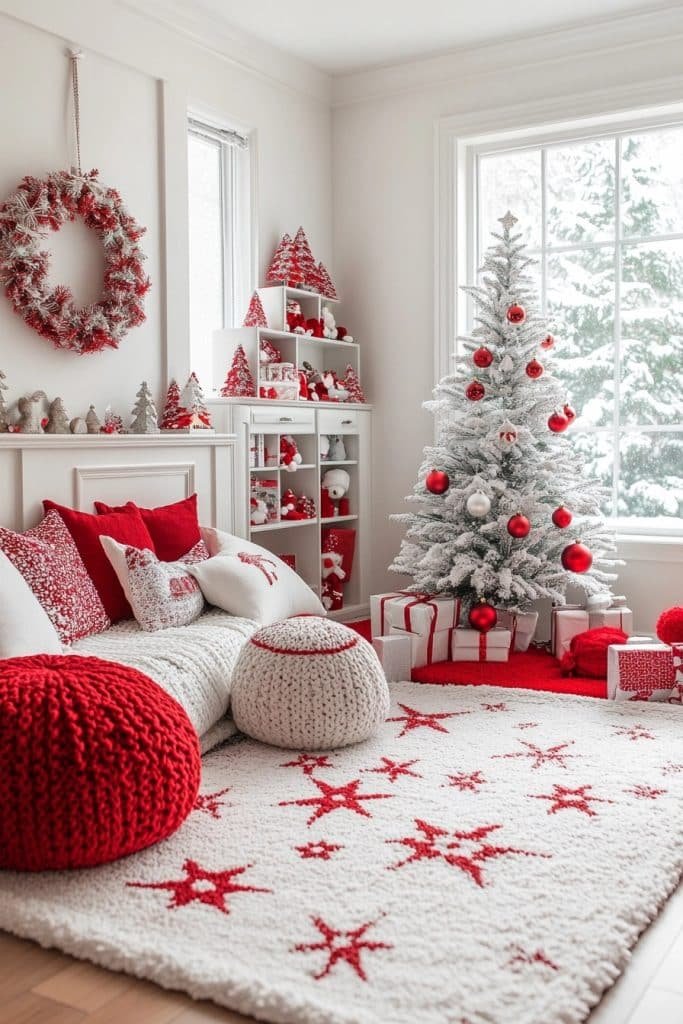 Red and White Christmas Playroom Fun