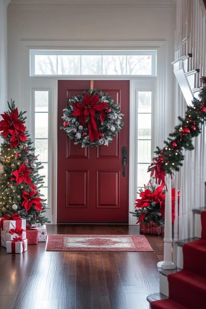 Red and White Holiday Charm for the Entryway