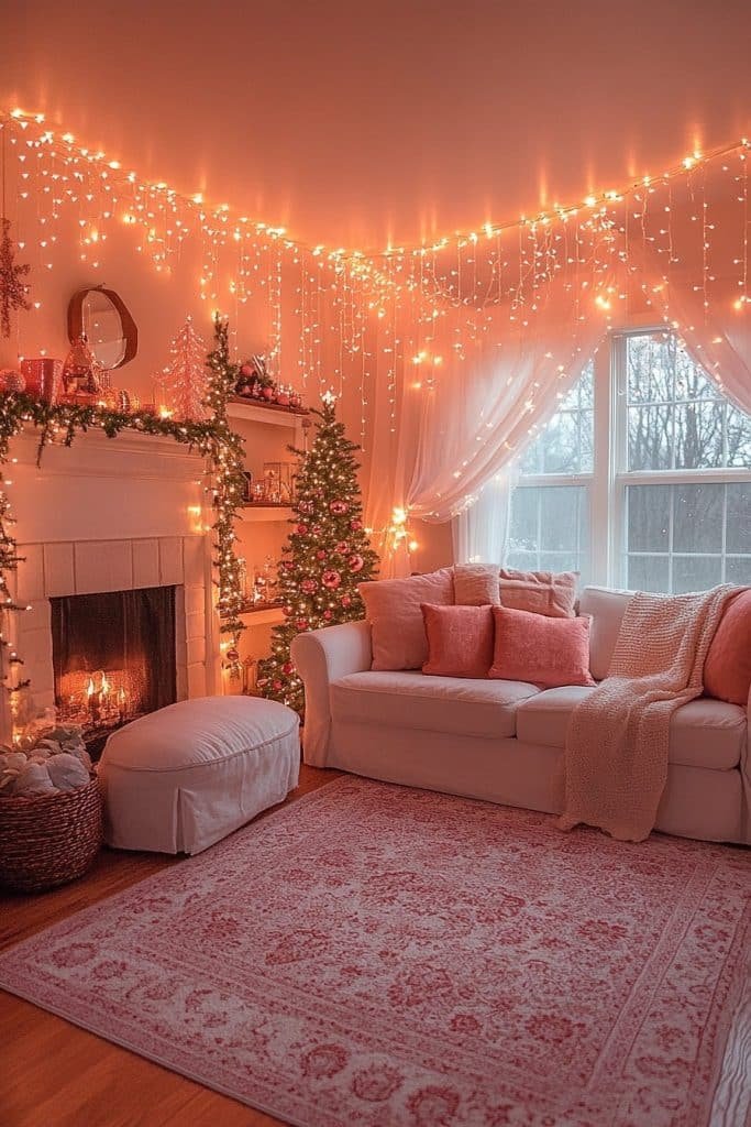 Rose Gold Christmas Night Lights