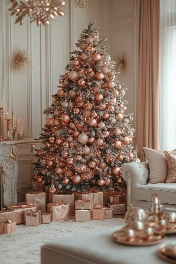 Rose Gold Christmas Tree Charm