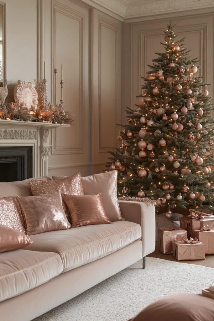 Rose Gold Living Room Elegance