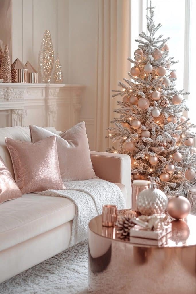 Rose Gold Reflections in the Lounge