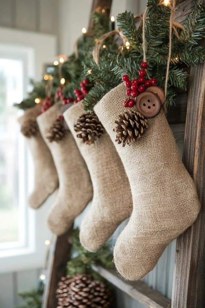 Rustic Burlap Stocking Designs