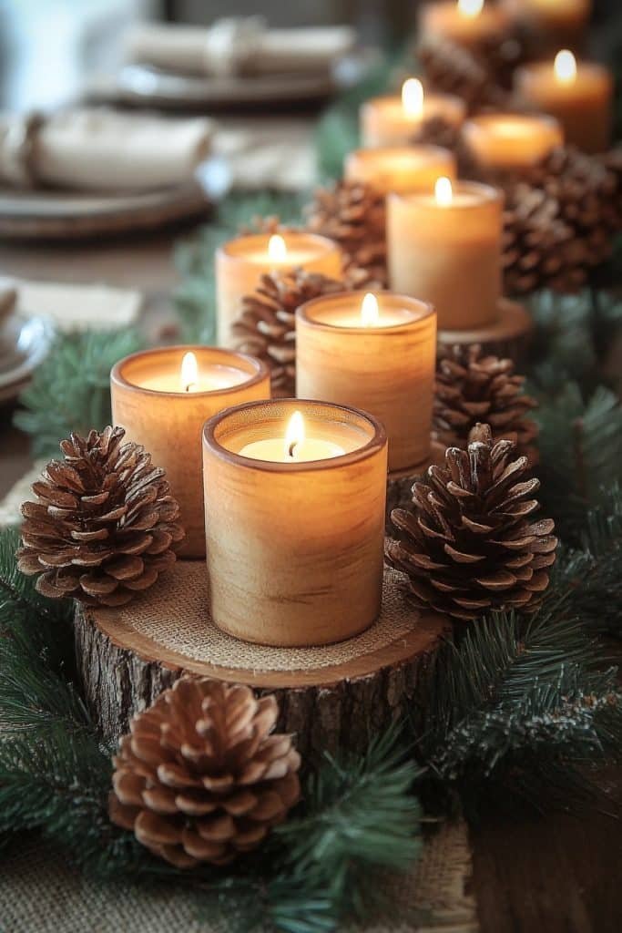 Rustic Candle Centerpieces