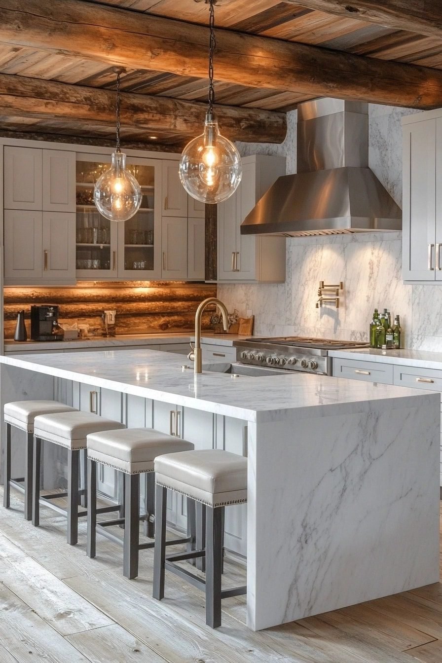 29 Log Home Kitchens With Rustic Designs And Modern Conveniences ...