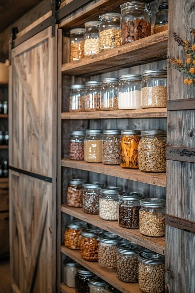 Rustic Chic Log Home Pantry