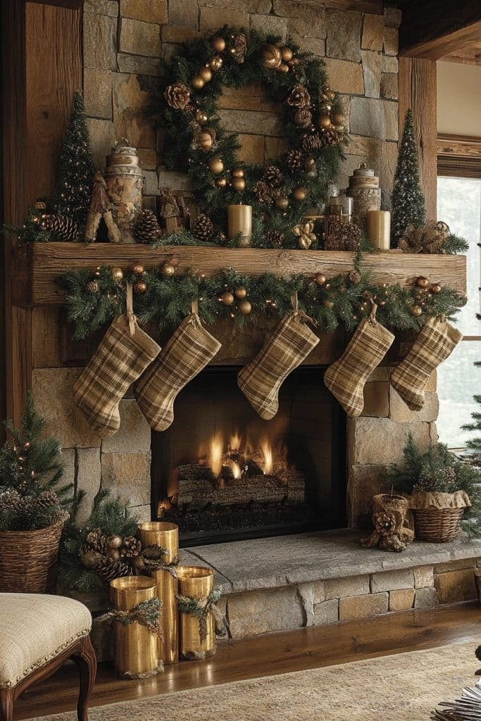 Rustic Holiday Mantel Magic