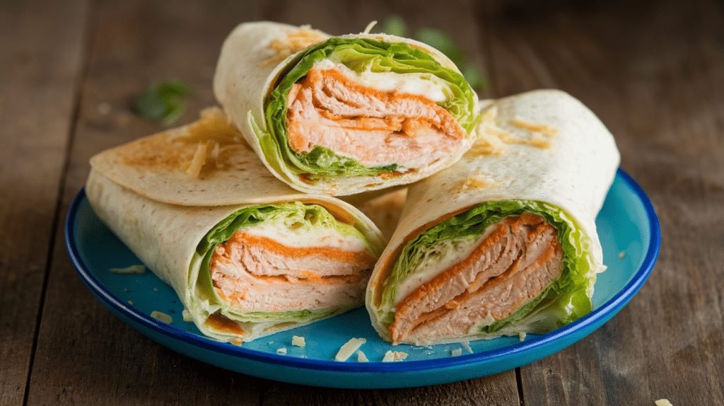 15-Minute Crispy Chicken Caesar Wraps