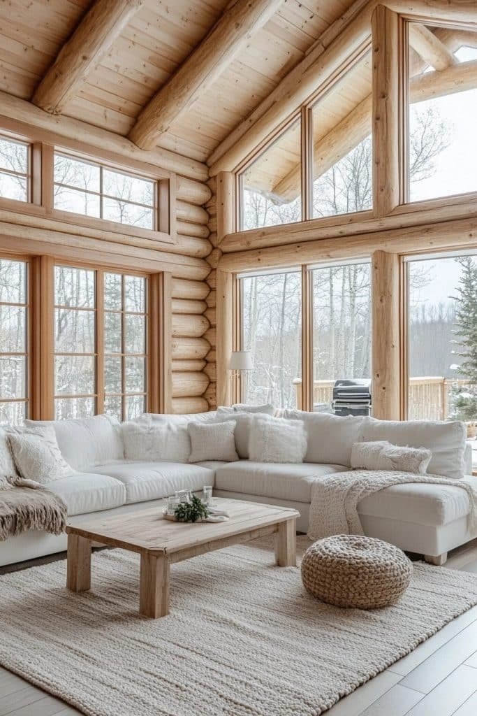 Scandinavian-Inspired Log Home Interiors