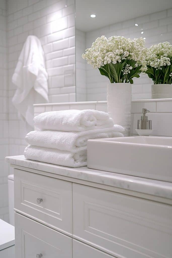 Serene All-White Bathroom