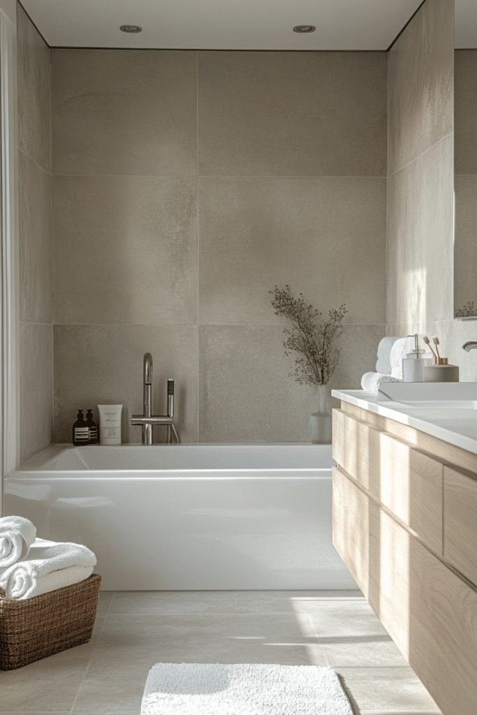 29 Small Bathroom With Tub And Shower Combo Farmhouse Ideas for a Timeless and Cozy Look 11 Simple Elegance