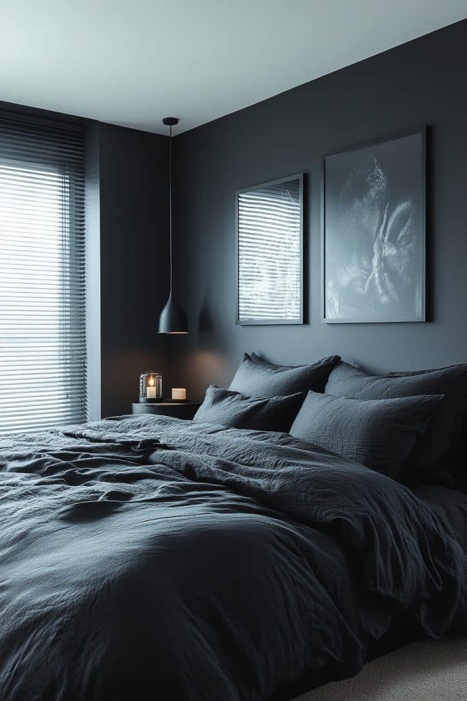 Sleek Black Monochrome Bedroom