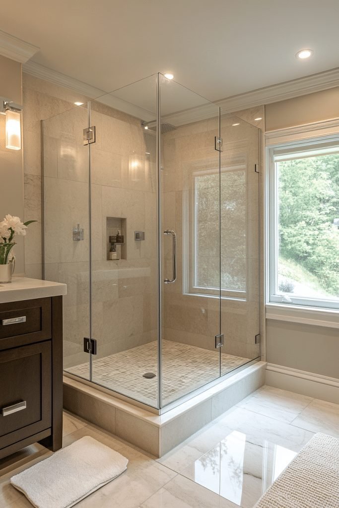 29 Small Bathroom Interior Ideas for Space-Saving and Stylish Solutions 29 Sleek Glass-Enclosed Bathroom