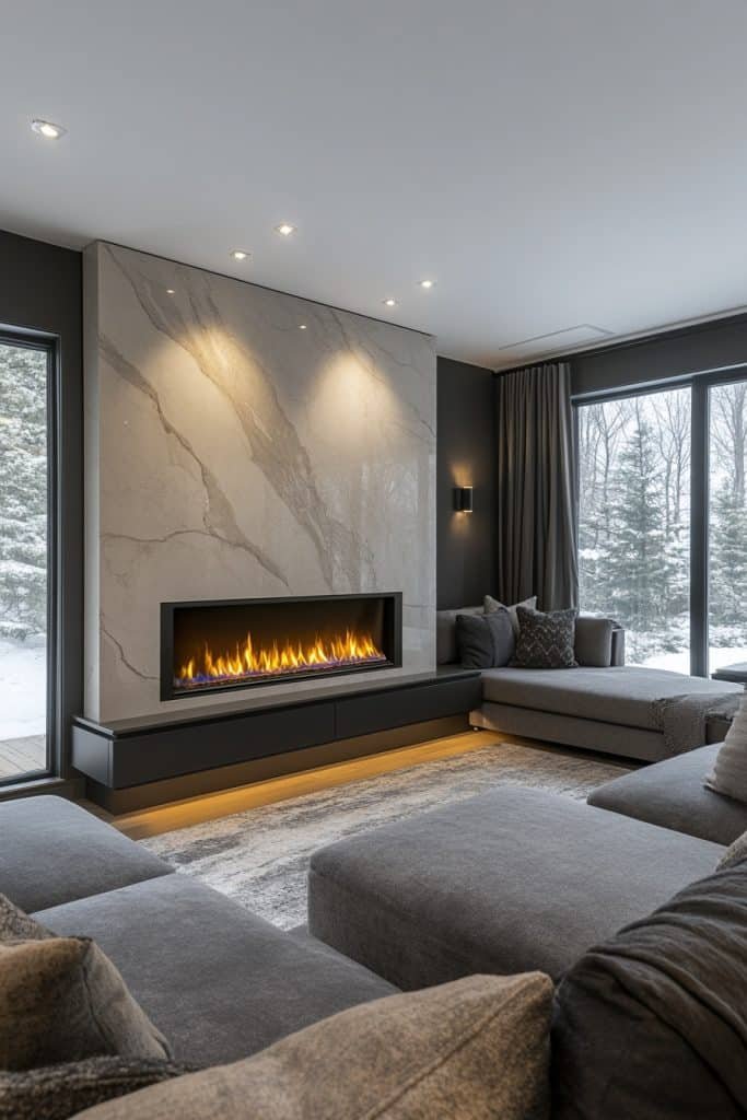 Sleek Wall-Mounted Electric Fireplace