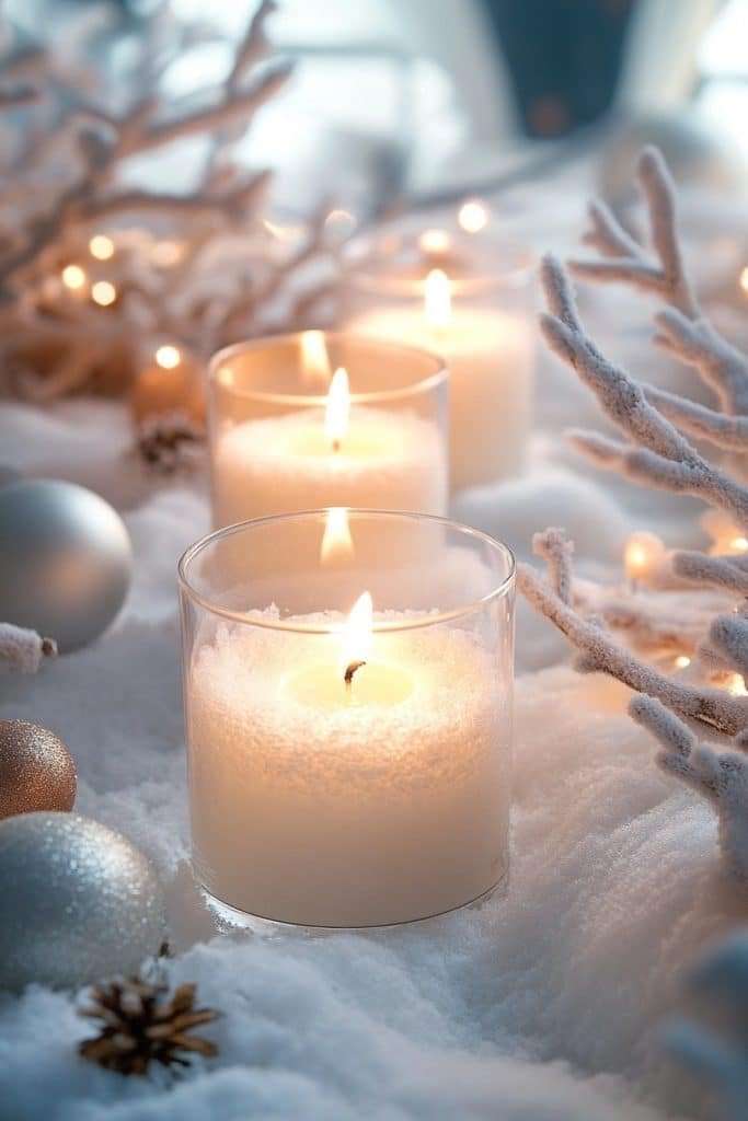 Snowy Candle Arrangements