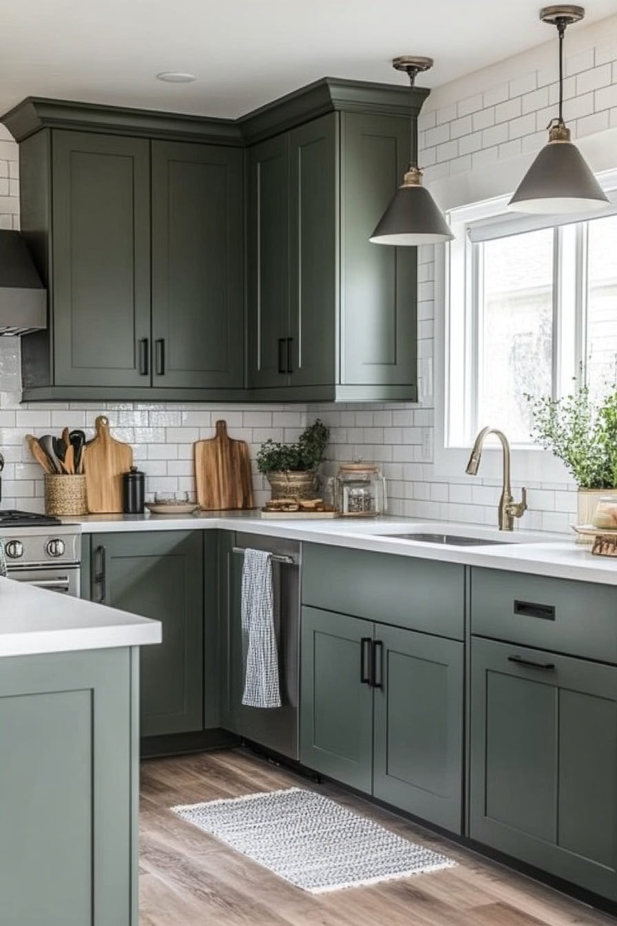 29 Dark Green Kitchen Cabinets To Transform Your Kitchen Style ...
