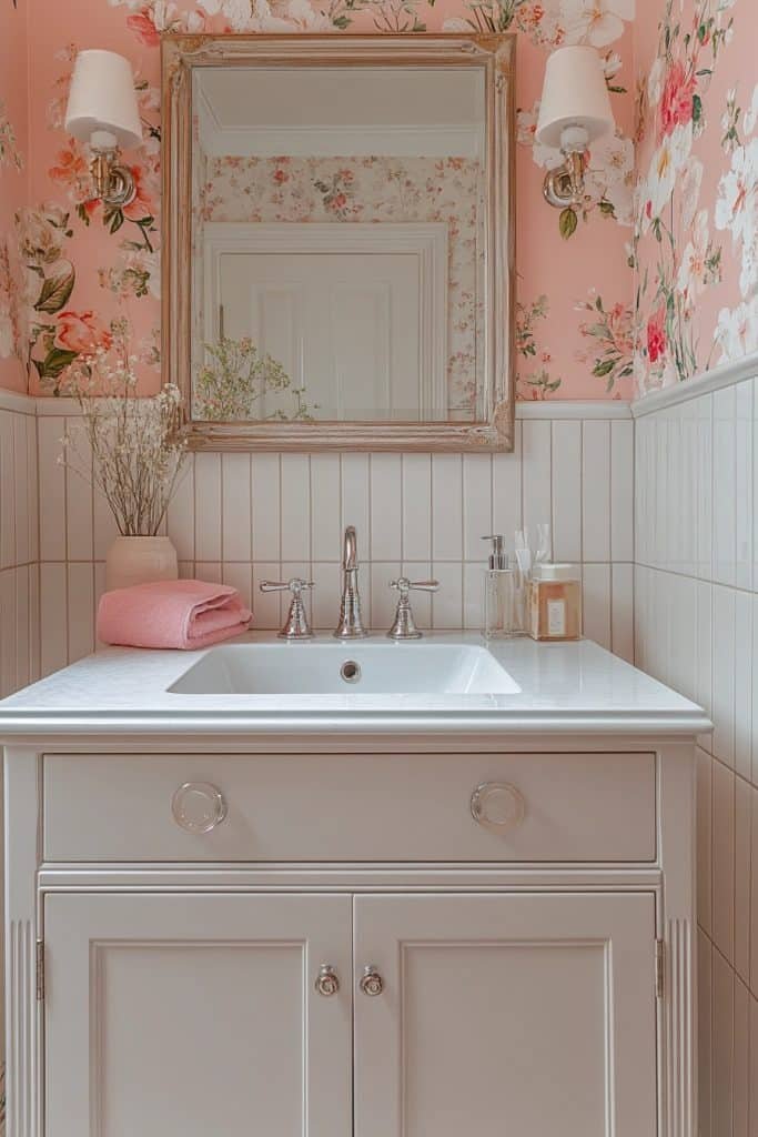 Soft Pastel Powder Room