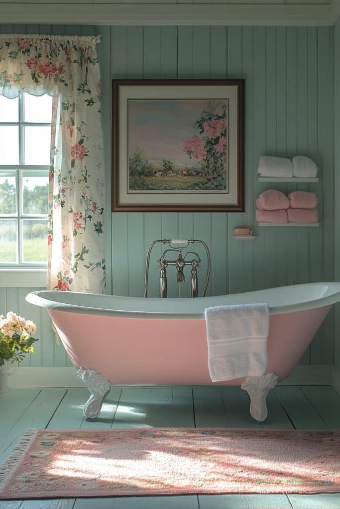 Soft Pastel Victorian Bathroom