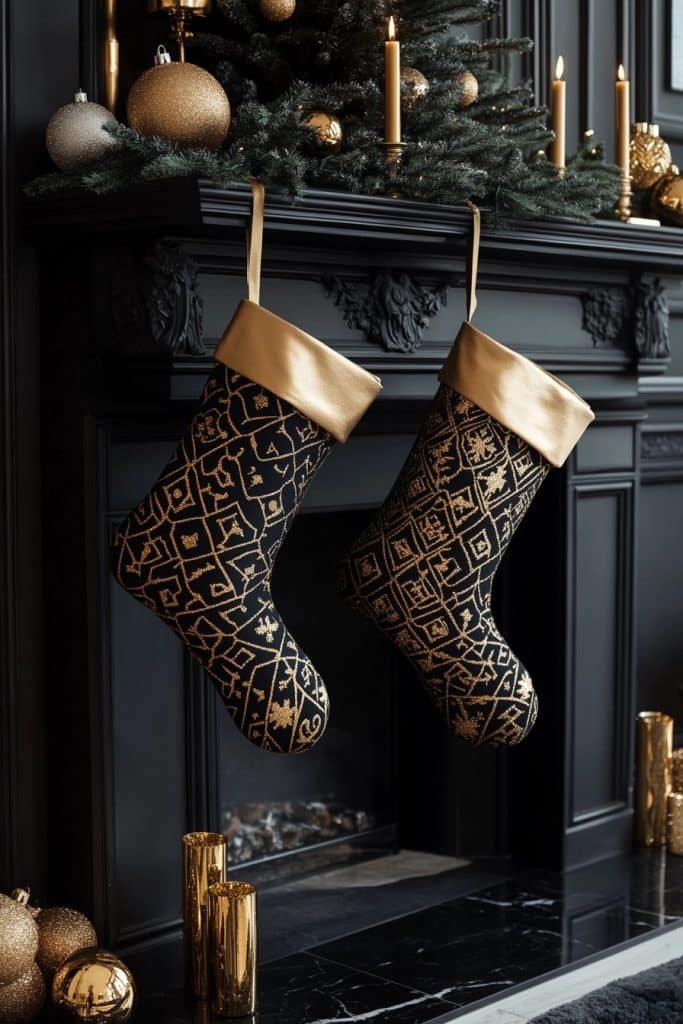 Sophisticated Black and Gold Stockings