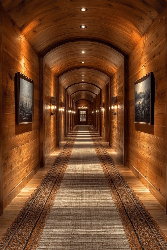 Sophisticated Log Home Hallway