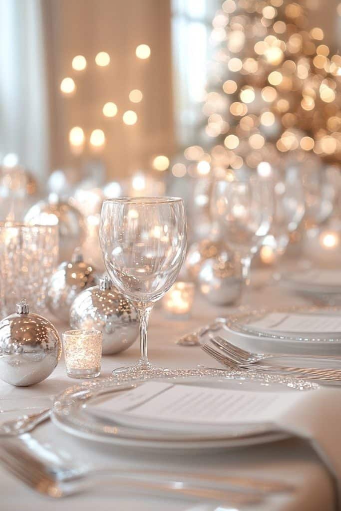 Sparkling Silver Table Settings