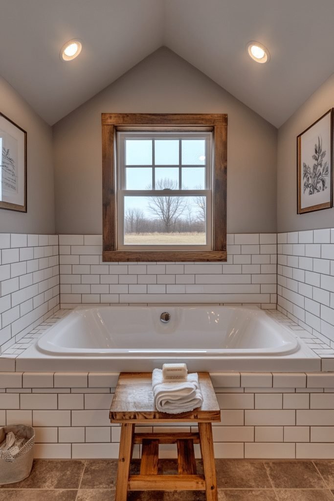 29 Small Bathroom with Tub Ideas to Enhance Your Bathroom’s Style 4 Subway Tile Tub Surround