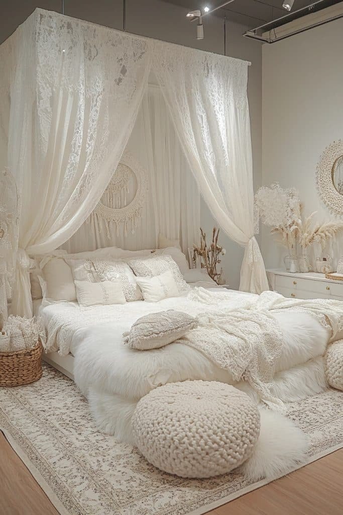 Textured Whites Boho Chamber