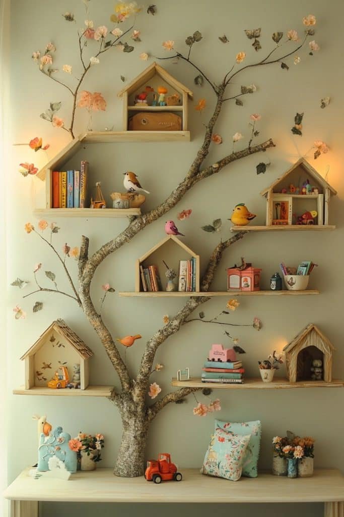Tree Branch Bookshelves