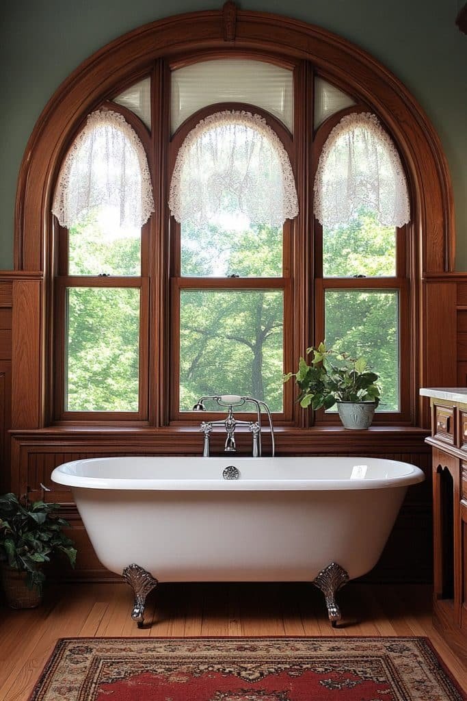 Victorian Bathroom with Arched Windows