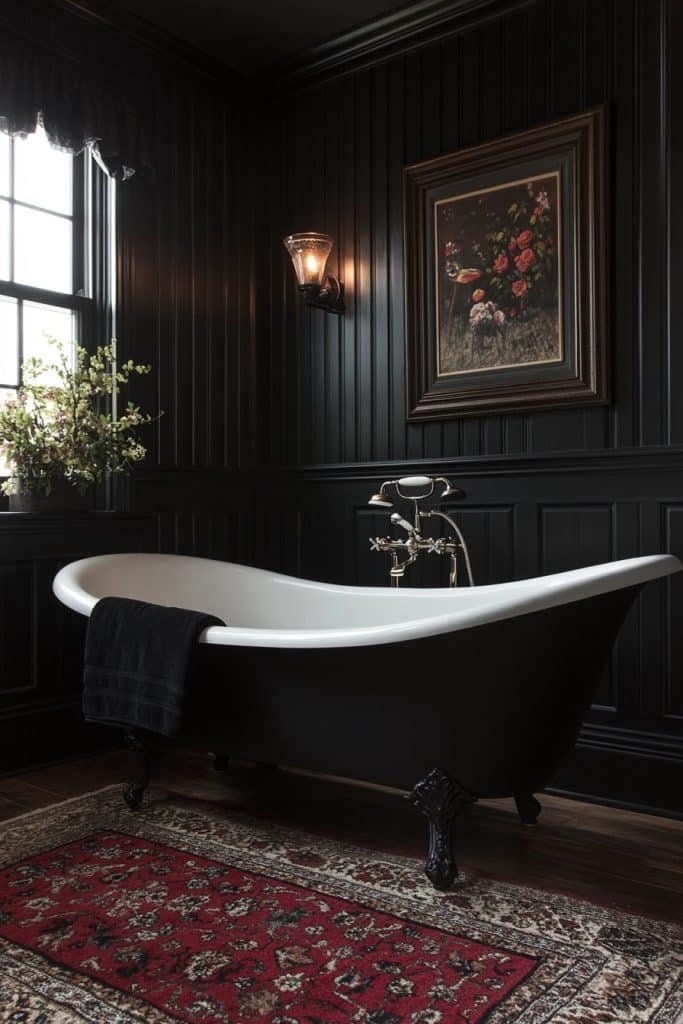 Vintage Black Glam Bathroom