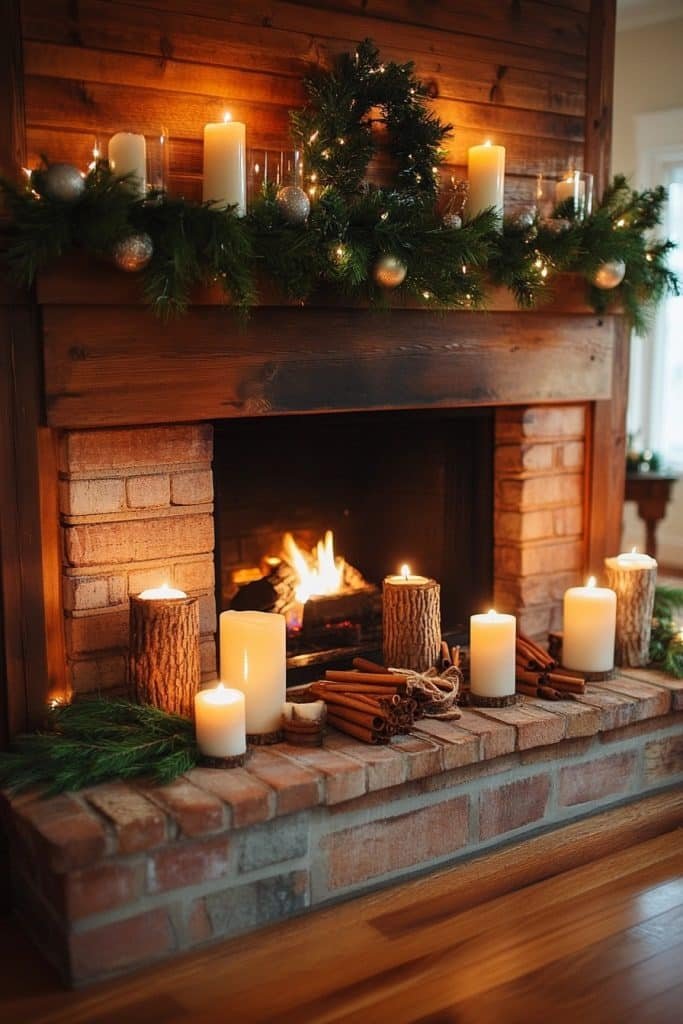 Warm Cinnamon Accents Hearth