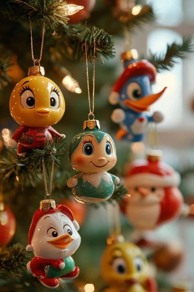 Whimsical Cartoon Character Ornaments