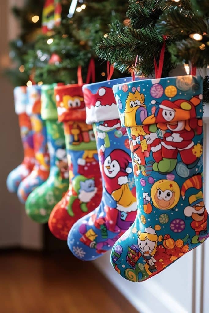 Whimsical Cartoon Character Stockings