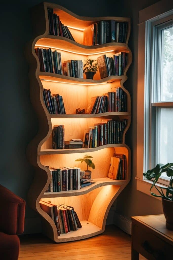Zigzag Corner Bookshelves