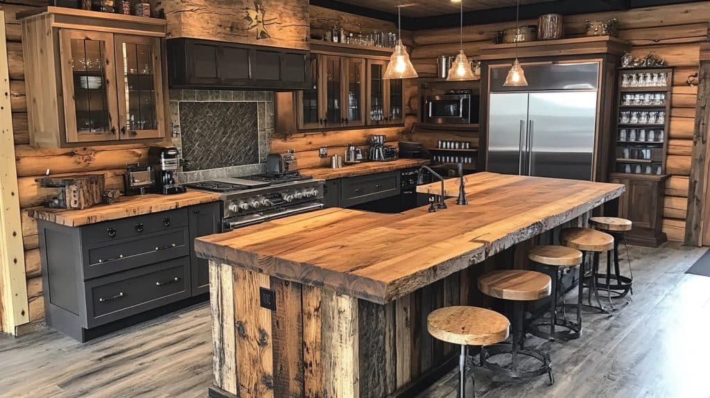 log home kitchens