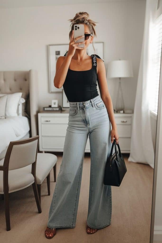 Wide Leg Jeans Outfit Ideas