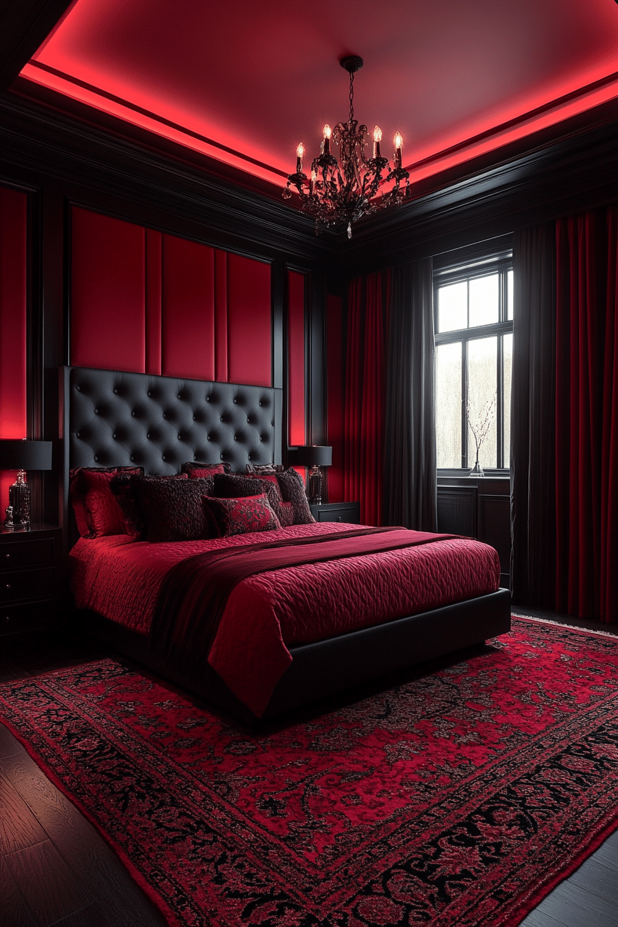 Red and black bedroom ideas