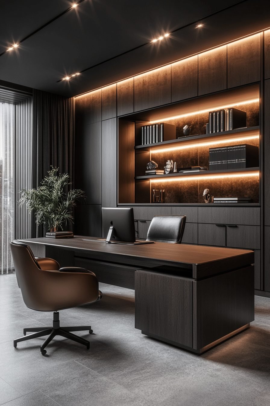 29 Contemporary Office Ideas for a Sleek and Productive Workspace 1 Minimalist Executive Suite