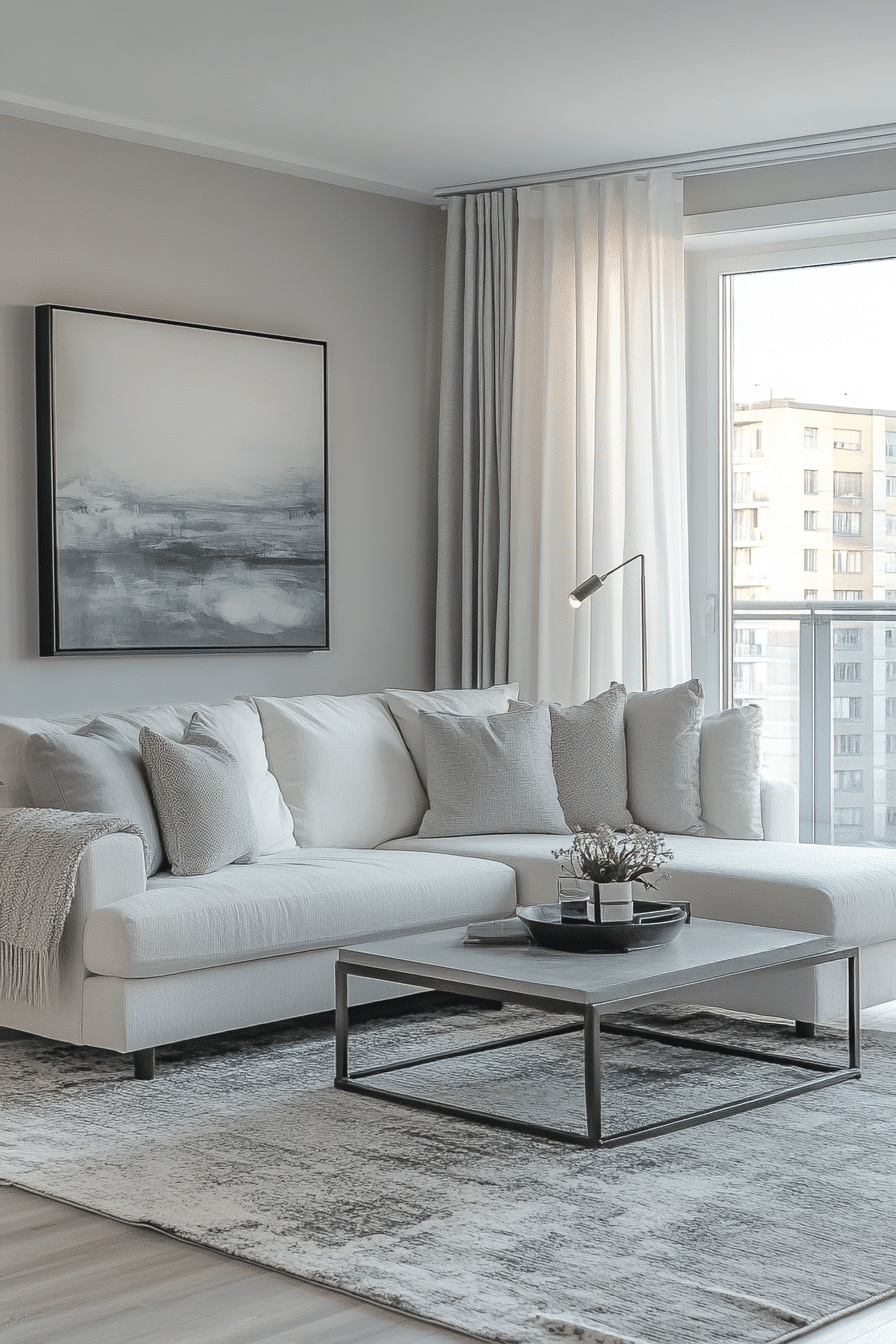 Grey and white interior design