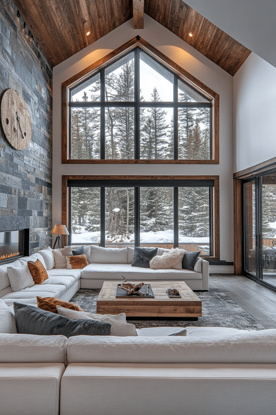 winter cabin interior